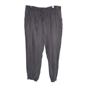 Johnny Was Alice Cropped Jogger Pants XL Gray Pull On Comfort Lounge